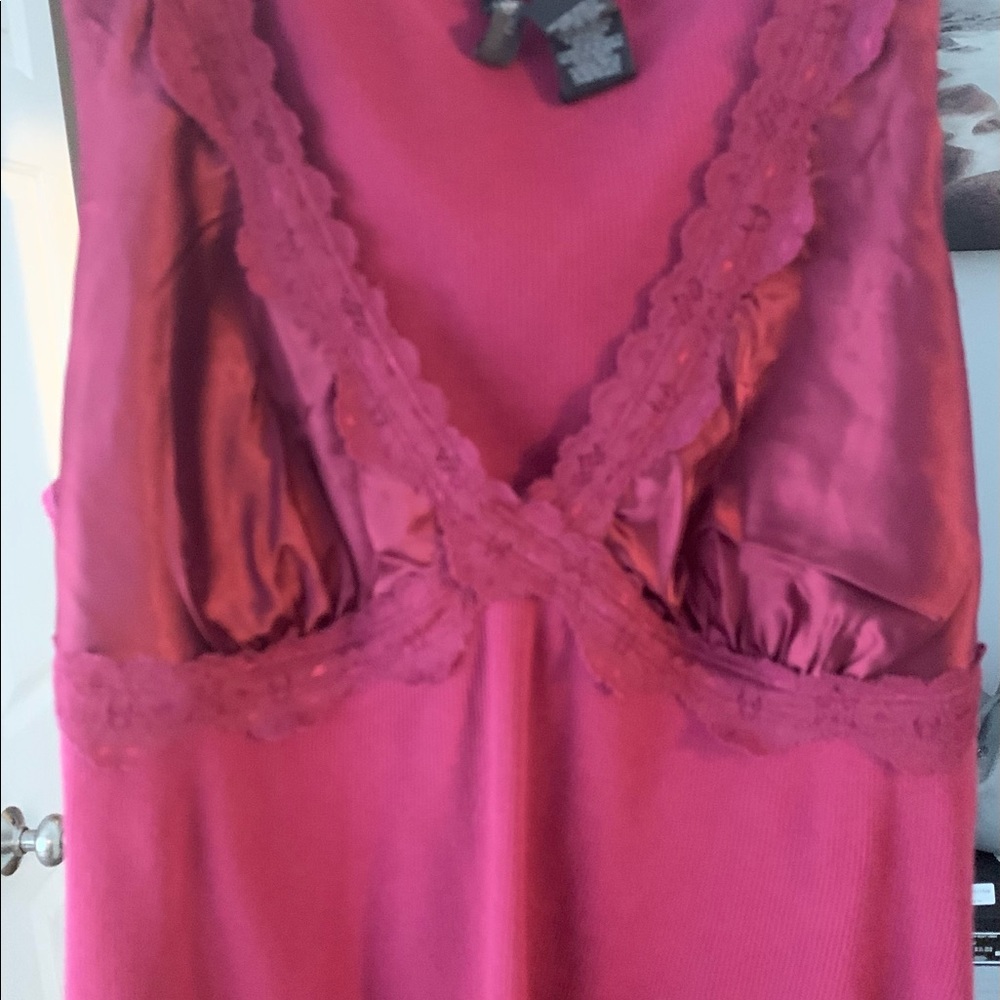 Burgundy top with satin